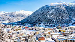 Aussicht über die Immobilien in Davos