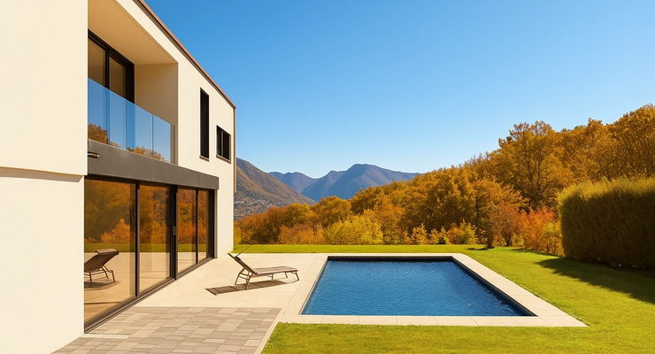 Haus mit Garten Herbst