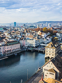 Zürich Stadt aus der Vogelperspektive