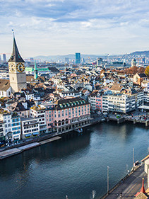 La ville de Zurich vue du ciel