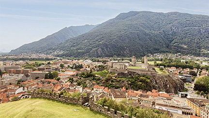 Veduta di un paesaggio nel Ticino