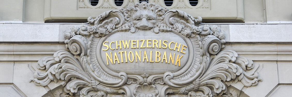 Schweizerische Nationalbank Schriftzug am Gebäude