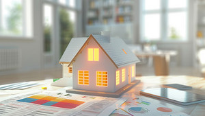 Maison modèle avec documents sur l'efficacité énergétique