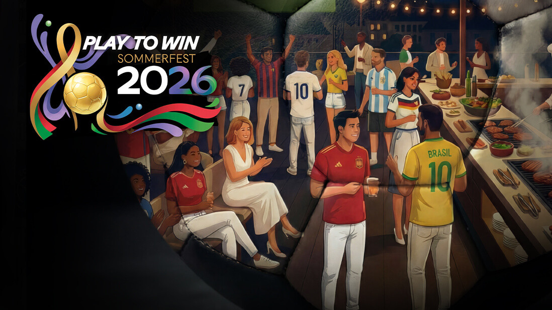 Plakat Sommerfest 2026, Illustration Thema Fussball-WM