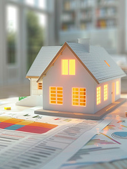 Maison modèle avec documents sur l'efficacité énergétique