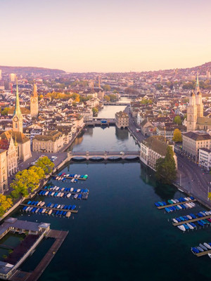 La città di Zurigo dall'alto